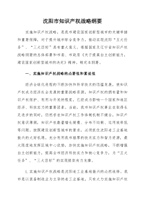 沈阳市知识产权战略纲要