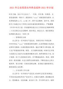 2021年公安局局长年终总结和2021年计划