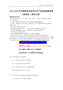 波导及波导元件产业投资战略前景分析报告