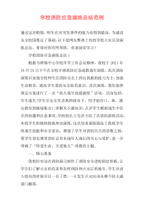 学校消防应急演练总结范例
