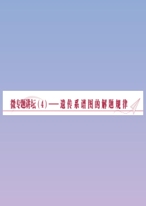 2019-2020学年高中生物 第三章 遗传和染色体 微专题讲坛（4）——遗传系谱图的解题规律课件 