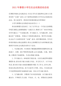 2021年暑假小学生社会实践活动总结