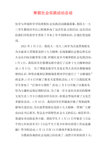 寒假社会实践活动总结