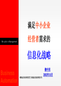 满足中小企业经营者需求的资讯化战略