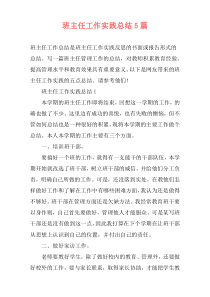 班主任工作实践总结5篇