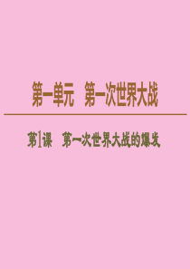 2019-2020学年高中历史 第1单元 第一次世界大战 第1课 第一次世界大战的爆发课件 新人教版