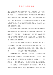 实践活动经验总结