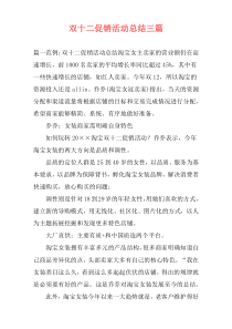 双十二促销活动总结三篇