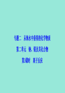 2019-2020学年高中化学 专题2 从海水中获得的化学物质 第2单元 第3课时 离子反应课件 苏