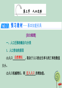 2019-2020学年高中地理 第一章 人口与环境 第三节 人口迁移课件 湘教版必修2