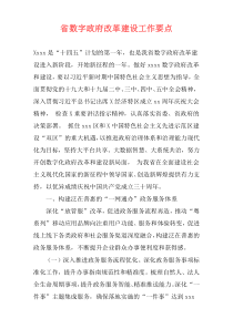 省数字政府改革建设工作要点