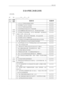 安全生产检查记录表范本
