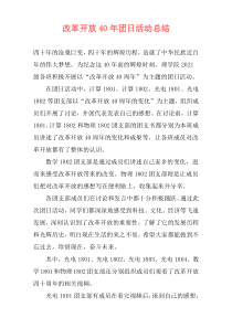 改革开放40年团日活动总结
