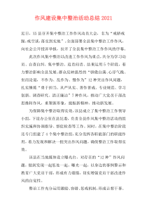 作风建设集中整治活动总结2021