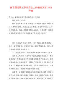 在市委巡察工作动员会上的表态发言2021年度