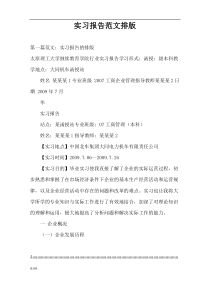 实习报告范文排版