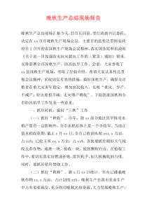 晚秋生产总结现场报告