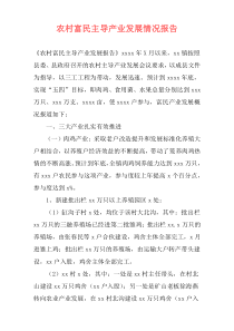 农村富民主导产业发展情况报告