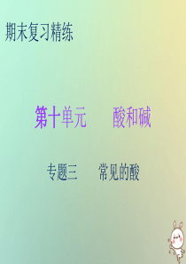 2018秋九年级化学下册 期末复习精炼 第十单元 酸和碱 专题三 常见的酸课件 （新版）新人教版
