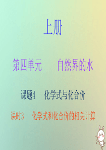 2018秋九年级化学上册 第四单元 自然界的水 课题4 化学式与化合价 课时3 化学式和化合价的相关