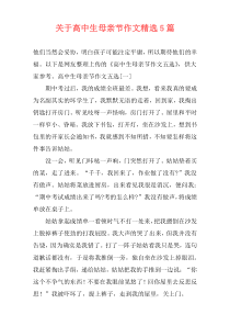 关于高中生母亲节作文精选5篇