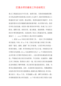 区重点项目建设工作总结范文