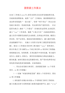 国资委工作要点