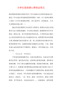 大学生思政课心得体会范文