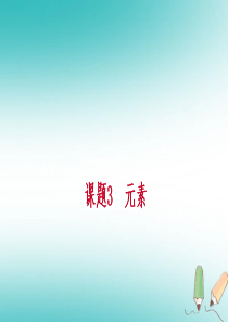 2018年秋九年级化学上册 第三单元 物质构成的奥秘 课题3 元素 第1课时 元素练习课件 （新版）