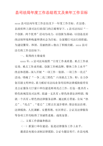 县司法局年度工作总结范文及来年工作目标