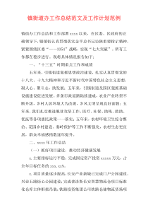 镇街道办工作总结范文及工作计划范例