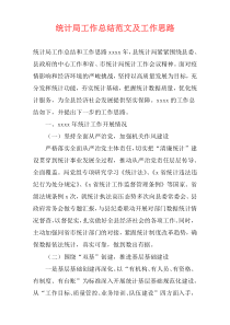 统计局工作总结范文及工作思路