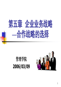 第五章 企业业务战略—合作战略的选择