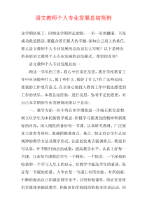 语文教师个人专业发展总结范例
