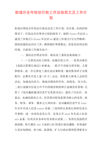 街道办全年依法行政工作总结范文及工作计划