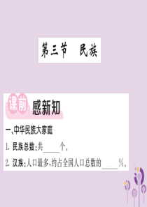 2018年秋八年级地理上册 第1章 第三节 民族习题课件 （新版）新人教版