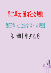 2018年秋八年级道德与法治上册 第二单元 遵守社会规则 第三课 社会生活离不开规则 第一框 维护秩