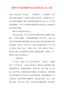 数学年末教育教学总结范例怎么写5篇