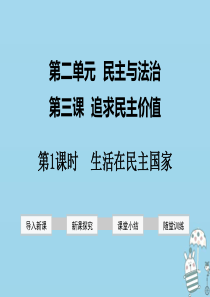2018年九年级道德与法治上册 第二单元 民主与法治 第三课 追求民主价值 第1框 生活在民主国家课