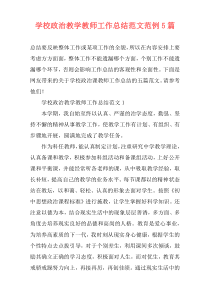 学校政治教学教师工作总结范文范例5篇