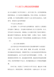 个人实习心得总结范例最新