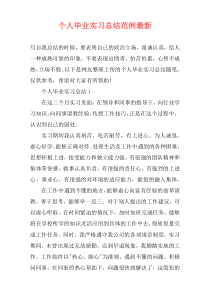 个人毕业实习总结范例最新