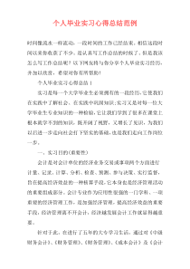 个人毕业实习心得总结范例