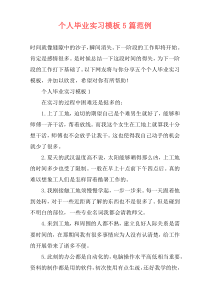 个人毕业实习模板5篇范例