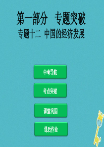 2018届中考地理总复习 专题突破十二 中国的经济发展课件