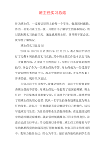 班主任实习总结