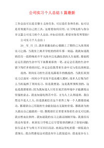 公司实习个人总结5篇最新