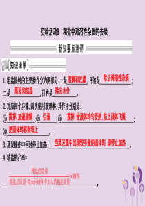 2018届九年级化学下册 第十一单元 盐 化肥 实验活动8 粗盐中难溶性杂质的去除课件 （新版）新人