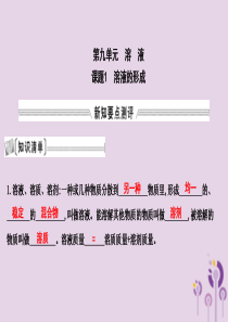2018届九年级化学下册 第九单元 溶液 课题1 溶液的形成课件 （新版）新人教版