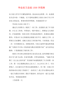 毕业实习总结1500字范例